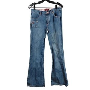 Fetish Jeans Women Size‎ 13 14 Flare Leg Blue Denim Cotton Spandex Pants